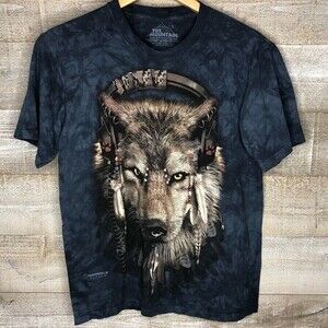 The Mountain men sm 2011 Manimals wolf headphones tie dye festival boho t shirt
